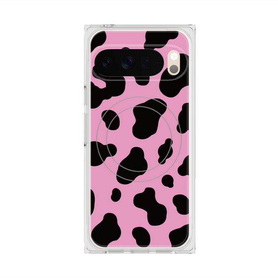 プレミアムスクエアケース with Pixelsnap［ Cow - Pink ］