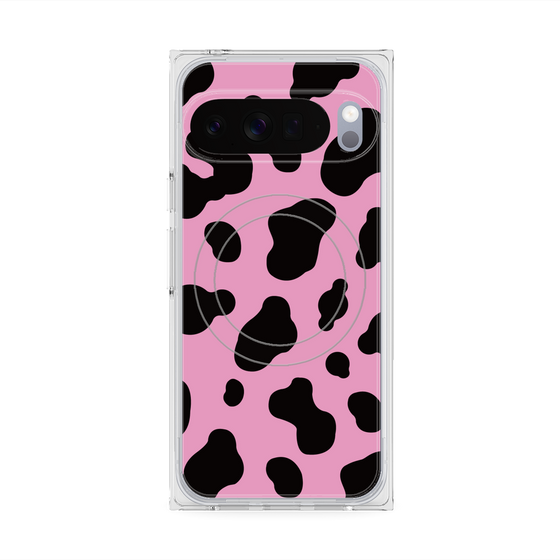 プレミアムスクエアケース with Pixelsnap［ Cow - Pink ］