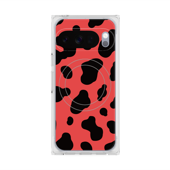プレミアムスクエアケース with Pixelsnap［ Cow - Red ］