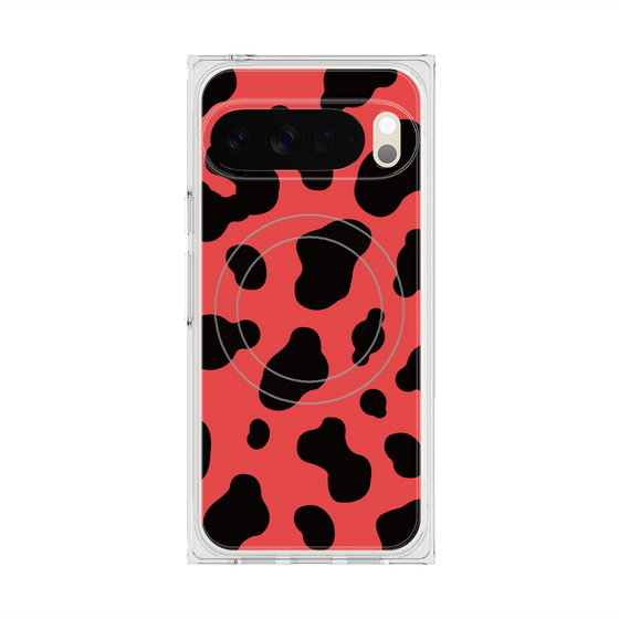 プレミアムスクエアケース with Pixelsnap［ Cow - Red ］