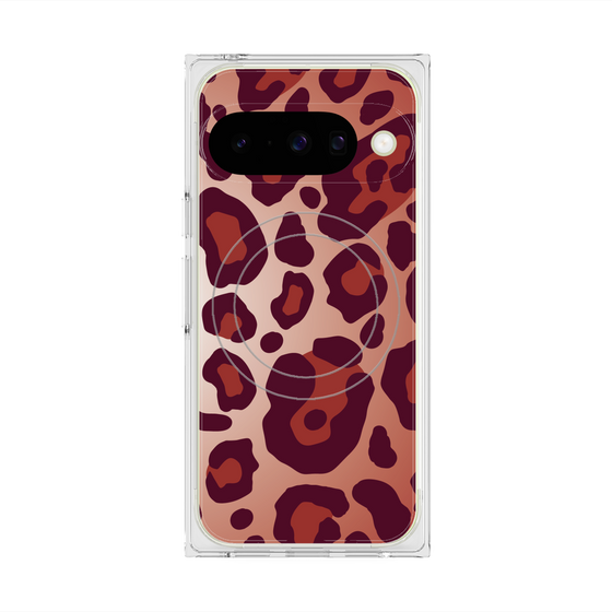 プレミアムスクエアケース with Pixelsnap［ Leopard - Red ］