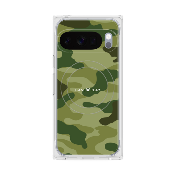 プレミアムスクエアケース with Pixelsnap［ Camouflage - Green ］