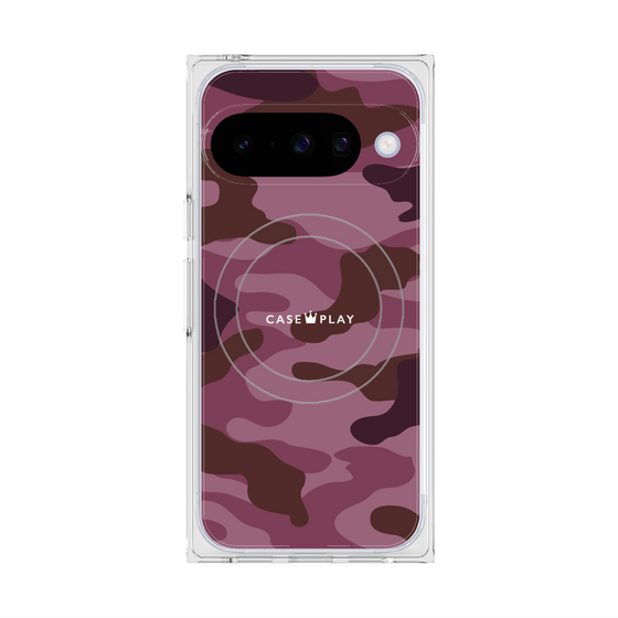 プレミアムスクエアケース with Pixelsnap［ Camouflage - Pink ］