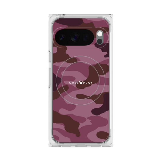 プレミアムスクエアケース with Pixelsnap［ Camouflage - Pink ］