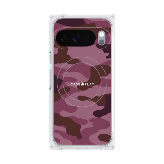 プレミアムスクエアケース with Pixelsnap［ Camouflage - Pink ］