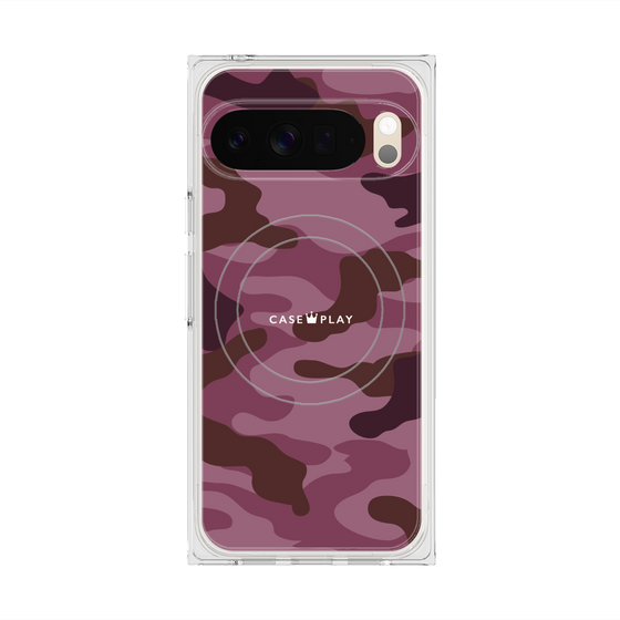 プレミアムスクエアケース with Pixelsnap［ Camouflage - Pink ］