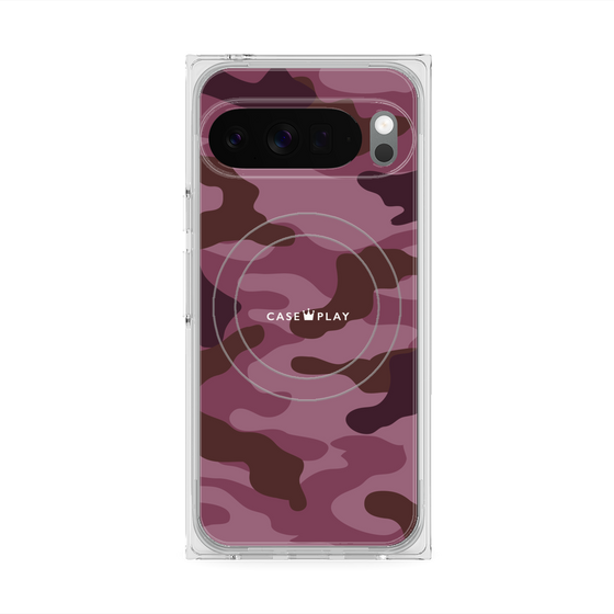 プレミアムスクエアケース with Pixelsnap［ Camouflage - Pink ］