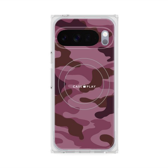 プレミアムスクエアケース with Pixelsnap［ Camouflage - Pink ］