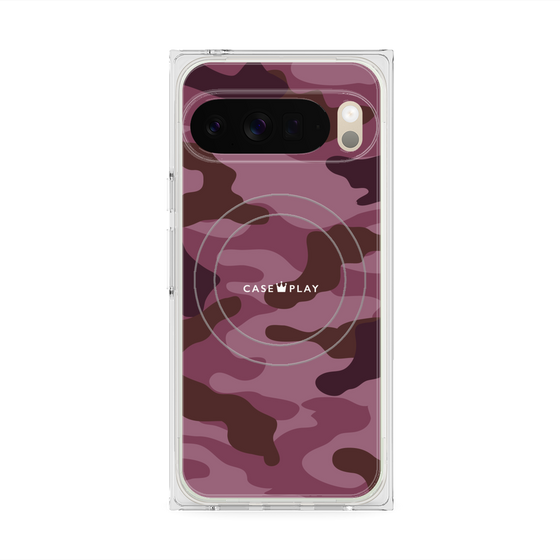 プレミアムスクエアケース with Pixelsnap［ Camouflage - Pink ］