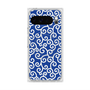 プレミアムスクエアケース with Pixelsnap［ 唐草模様 - Blue ］