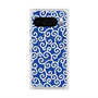 プレミアムスクエアケース with Pixelsnap［ 唐草模様 - Blue ］