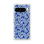 プレミアムスクエアケース with Pixelsnap［ 唐草模様 - Blue ］