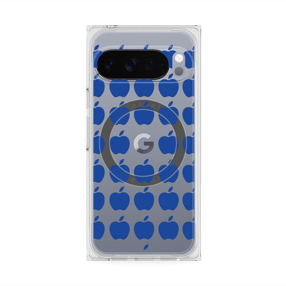 プレミアムスクエアケース with Pixelsnap［ Apple - Blue ］