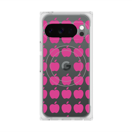 プレミアムスクエアケース with Pixelsnap［ Apple - Pink ］