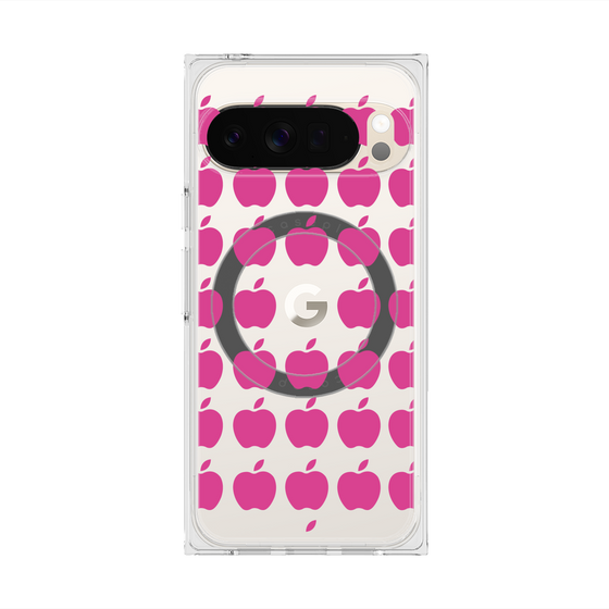 プレミアムスクエアケース with Pixelsnap［ Apple - Pink ］