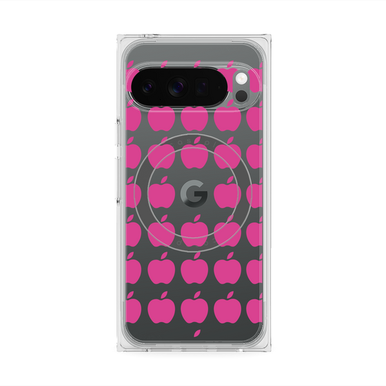 プレミアムスクエアケース with Pixelsnap［ Apple - Pink ］