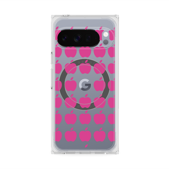 プレミアムスクエアケース with Pixelsnap［ Apple - Pink ］