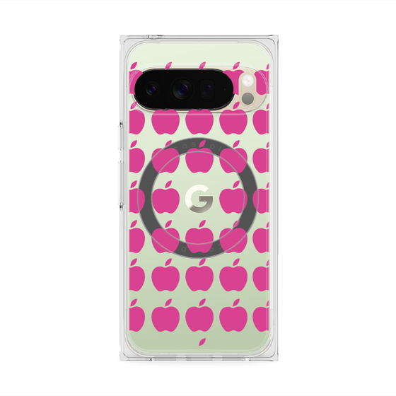 プレミアムスクエアケース with Pixelsnap［ Apple - Pink ］