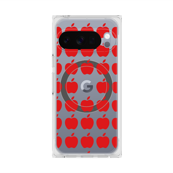 プレミアムスクエアケース with Pixelsnap［ Apple - Red ］