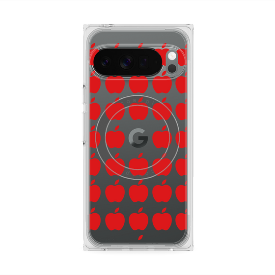 プレミアムスクエアケース with Pixelsnap［ Apple - Red ］