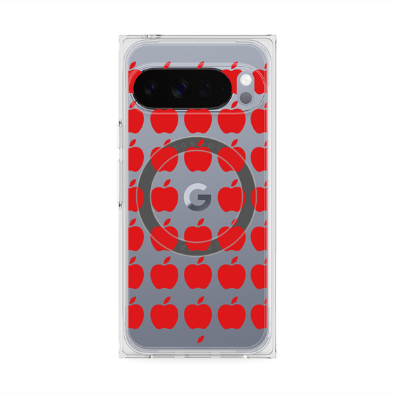 プレミアムスクエアケース with Pixelsnap［ Apple - Red ］
