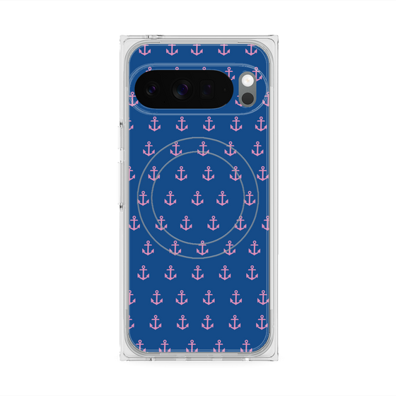 プレミアムスクエアケース with Pixelsnap［ Anchor - Pink ］