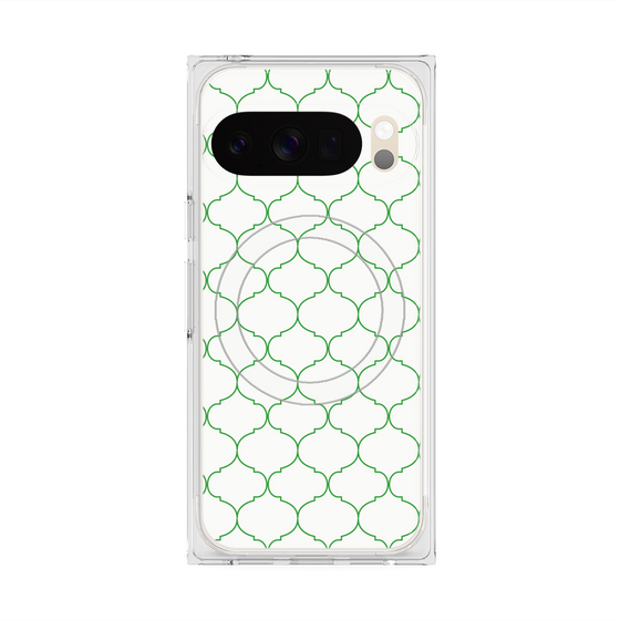 プレミアムスクエアケース with Pixelsnap［ Moroccan1 -Green ］