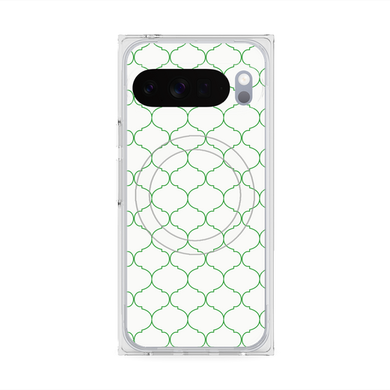 プレミアムスクエアケース with Pixelsnap［ Moroccan1 -Green ］