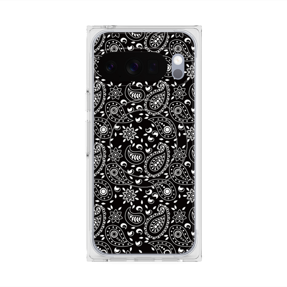 プレミアムスクエアケース with Pixelsnap［ ペイズリー - Black ］