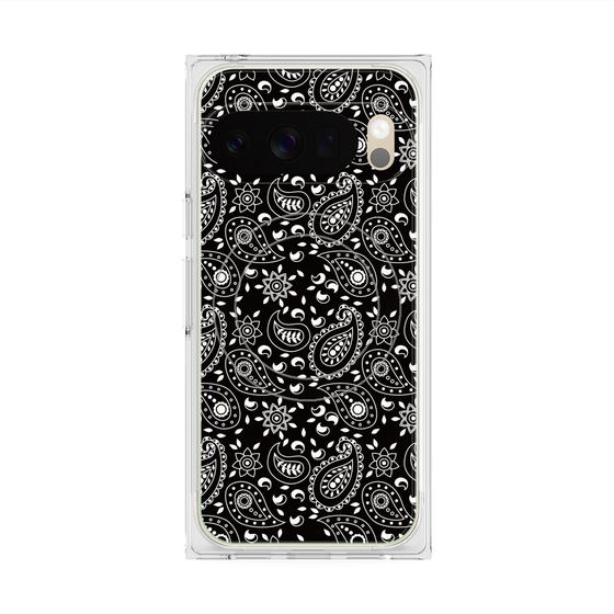 プレミアムスクエアケース with Pixelsnap［ ペイズリー - Black ］