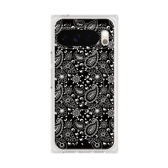 プレミアムスクエアケース with Pixelsnap［ ペイズリー - Black ］