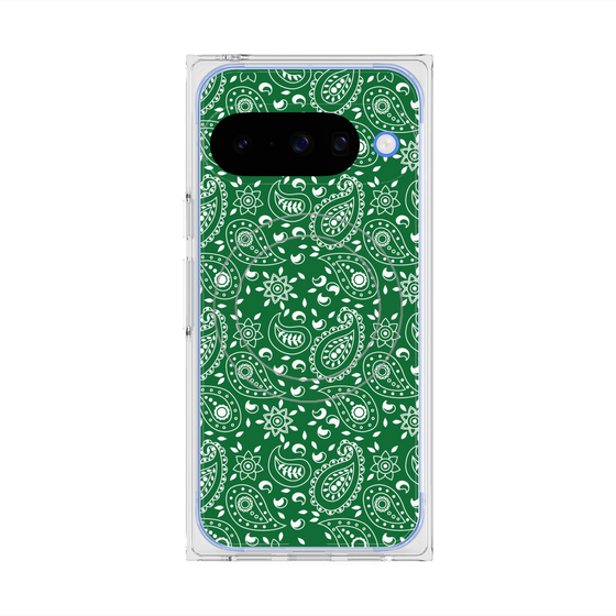 プレミアムスクエアケース with Pixelsnap［ ペイズリー - Green ］
