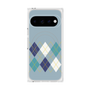 プレミアムスクエアケース with Pixelsnap［ Nordic Argyle - Blue ］