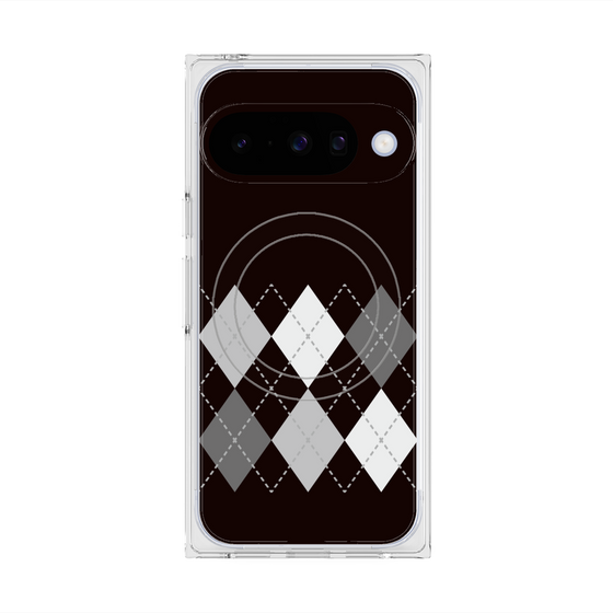 プレミアムスクエアケース with Pixelsnap［ Nordic Argyle - Black ］