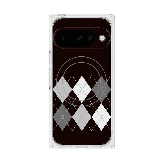 プレミアムスクエアケース with Pixelsnap［ Nordic Argyle - Black ］