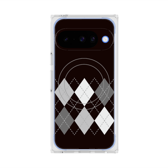 プレミアムスクエアケース with Pixelsnap［ Nordic Argyle - Black ］