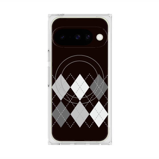 プレミアムスクエアケース with Pixelsnap［ Nordic Argyle - Black ］