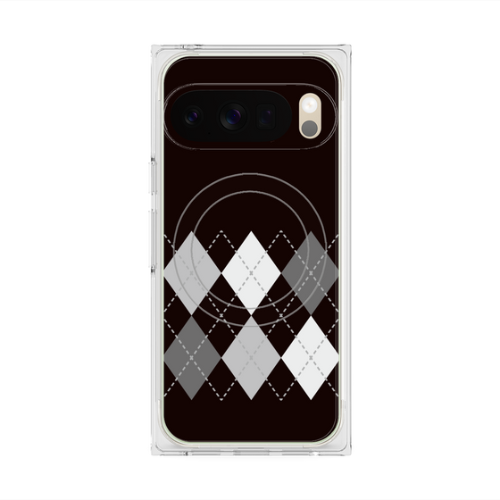 プレミアムスクエアケース with Pixelsnap［ Nordic Argyle - Black ］