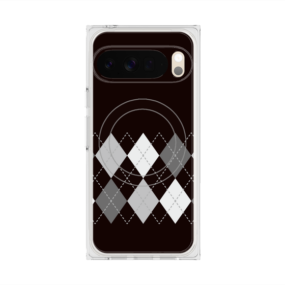 プレミアムスクエアケース with Pixelsnap［ Nordic Argyle - Black ］