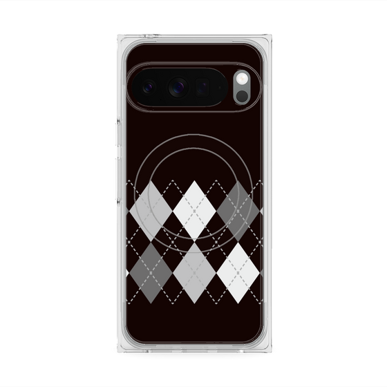 プレミアムスクエアケース with Pixelsnap［ Nordic Argyle - Black ］