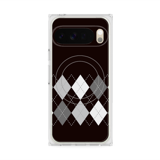 プレミアムスクエアケース with Pixelsnap［ Nordic Argyle - Black ］