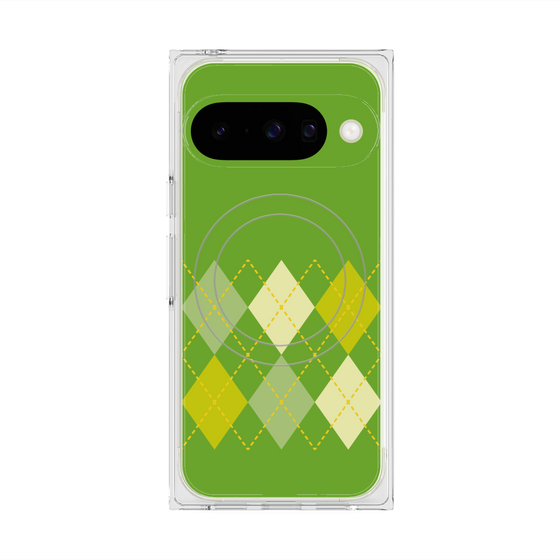 プレミアムスクエアケース with Pixelsnap［ Nordic Argyle - Green ］
