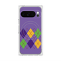 プレミアムスクエアケース with Pixelsnap［ Nordic Argyle - Purple ］
