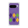 プレミアムスクエアケース with Pixelsnap［ Nordic Argyle - Purple ］
