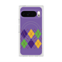プレミアムスクエアケース with Pixelsnap［ Nordic Argyle - Purple ］