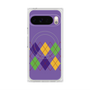プレミアムスクエアケース with Pixelsnap［ Nordic Argyle - Purple ］