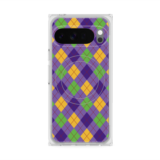 プレミアムスクエアケース with Pixelsnap［ Argyle - Purple ］