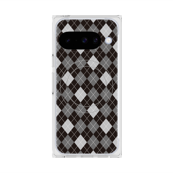 プレミアムスクエアケース with Pixelsnap［ Argyle - Black ］