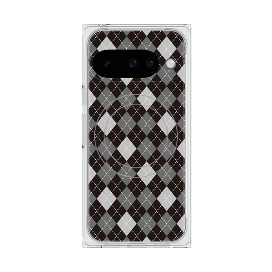 プレミアムスクエアケース with Pixelsnap［ Argyle - Black ］