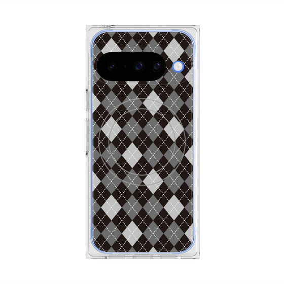 プレミアムスクエアケース with Pixelsnap［ Argyle - Black ］
